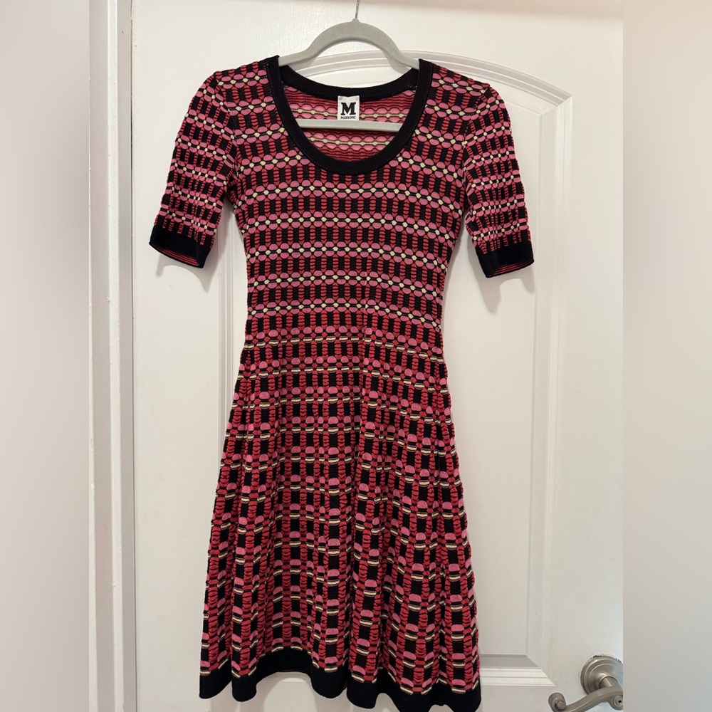 Missoni Pink and Black Patterned Midi Dress